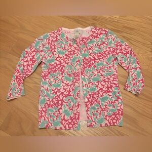 Women’s L.L. Bean Lobster & Crab Button Down Cardigan Size XS 100% Cotton